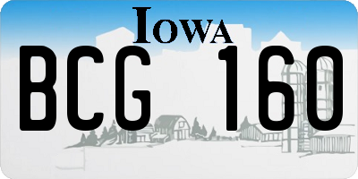 IA license plate BCG160