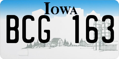 IA license plate BCG163