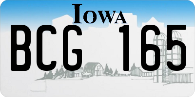 IA license plate BCG165