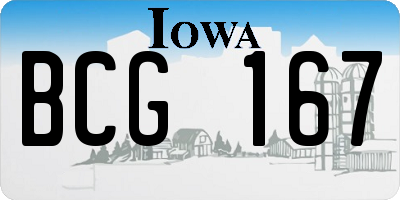 IA license plate BCG167