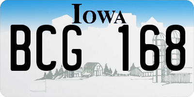 IA license plate BCG168