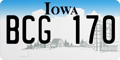 IA license plate BCG170