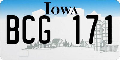 IA license plate BCG171