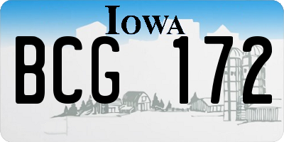 IA license plate BCG172