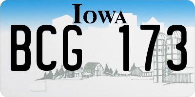 IA license plate BCG173
