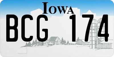 IA license plate BCG174