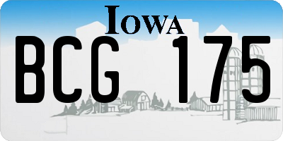IA license plate BCG175