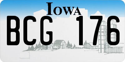 IA license plate BCG176
