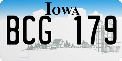 IA license plate BCG179