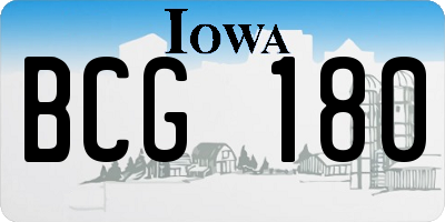 IA license plate BCG180