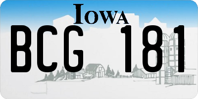 IA license plate BCG181