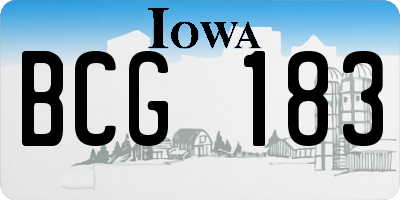 IA license plate BCG183