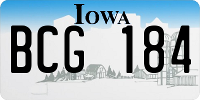 IA license plate BCG184