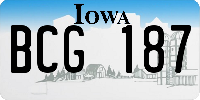 IA license plate BCG187