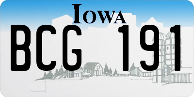 IA license plate BCG191