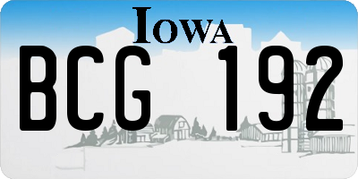 IA license plate BCG192