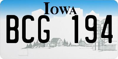 IA license plate BCG194