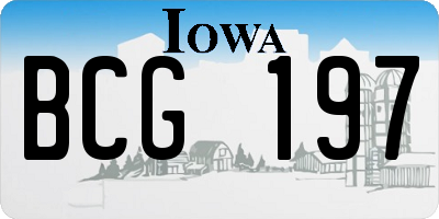 IA license plate BCG197
