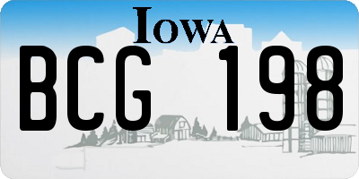 IA license plate BCG198