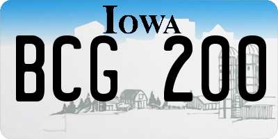 IA license plate BCG200