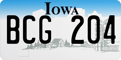 IA license plate BCG204