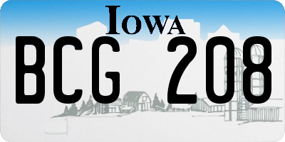 IA license plate BCG208