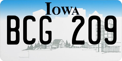 IA license plate BCG209
