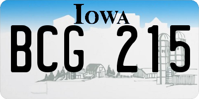 IA license plate BCG215
