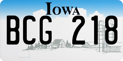IA license plate BCG218