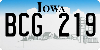 IA license plate BCG219