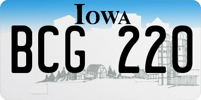 IA license plate BCG220