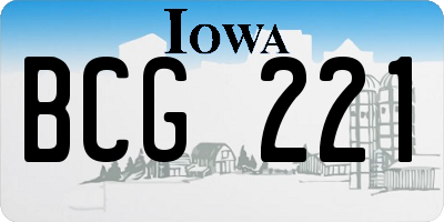 IA license plate BCG221