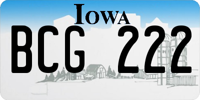 IA license plate BCG222
