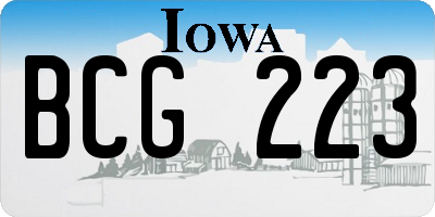 IA license plate BCG223