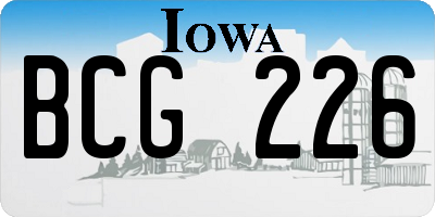 IA license plate BCG226