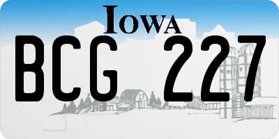 IA license plate BCG227