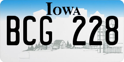 IA license plate BCG228