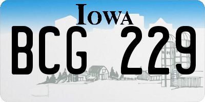 IA license plate BCG229