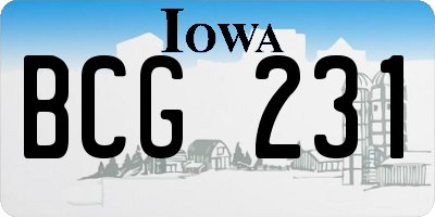 IA license plate BCG231