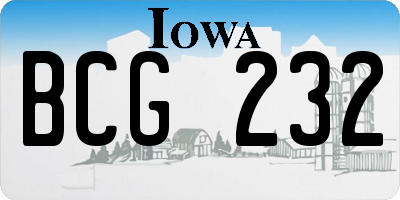 IA license plate BCG232