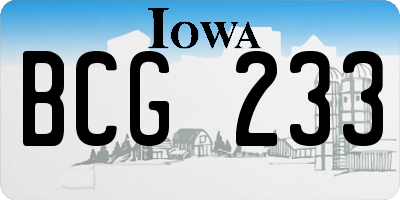 IA license plate BCG233