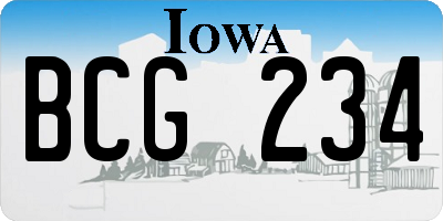 IA license plate BCG234