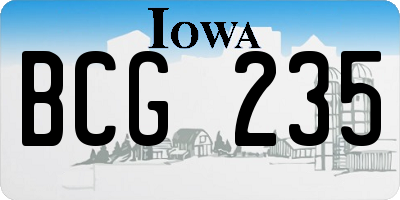 IA license plate BCG235