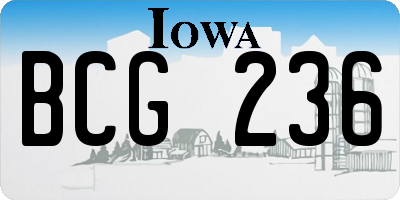 IA license plate BCG236