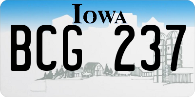 IA license plate BCG237