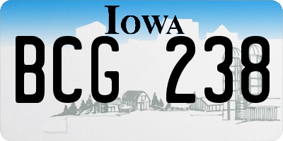 IA license plate BCG238