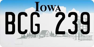 IA license plate BCG239