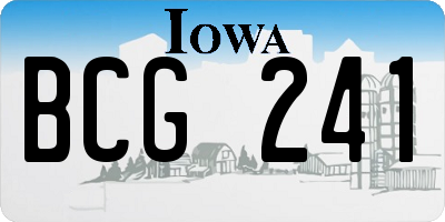 IA license plate BCG241