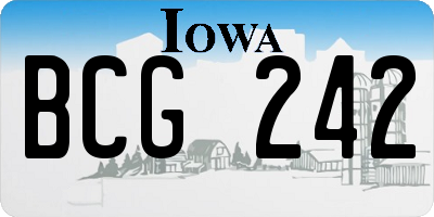 IA license plate BCG242