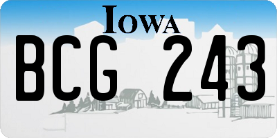 IA license plate BCG243